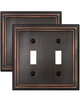 ZILLSEA DOUBLE TOGGLE WALL PLATE Aged Bronze Light Switch Cover (2-Pack)
