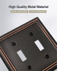 ZILLSEA DOUBLE TOGGLE WALL PLATE Aged Bronze Light Switch Cover (2-Pack)