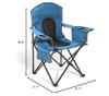 ARROWHEAD OUTDOOR PORTABLE FOLDING CAMPING CHAIR 4-CAN COOLER CUP-HOLDER - BLUE