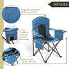 ARROWHEAD OUTDOOR PORTABLE FOLDING CAMPING CHAIR 4-CAN COOLER CUP-HOLDER - BLUE
