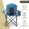 ARROWHEAD OUTDOOR PORTABLE FOLDING CAMPING CHAIR 4-CAN COOLER CUP-HOLDER - BLUE