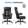 BESTERA EXECUTIVE OFFICE CHAIR, BIG AND TALL, ADJUSTABLE FLIP-UP ARMS - BLACK