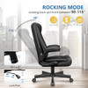 BESTERA EXECUTIVE OFFICE CHAIR, BIG AND TALL, ADJUSTABLE FLIP-UP ARMS - BLACK