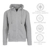 BLUE ICE MEN’S FLEECE-LINED FULL-ZIP HOODIE - SIZE: MEN M - HEATHER GRAY New