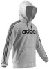 ADIDAS MEN'S ESSENTIAL 3 STRIPE LOGO HOODIE SIZE L HEATHER GREY New