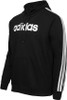 ADIDAS MEN'S ESSENTIAL 3-STRIPE LOGO HOODIE - SIZE: MEN L - BLACK New