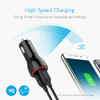ANKER CAR CHARGER ADAPTER, 24W DUAL USB CAR PHONE CHARGER - BLACK/RED