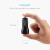 ANKER CAR CHARGER ADAPTER, 24W DUAL USB CAR PHONE CHARGER - BLACK/RED