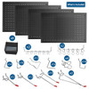 LUGO 24"X16" METAL PEGBOARD WALL ORGANIZER, 128 PC, PG-2416-SET-BLK - BLACK