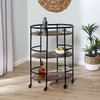 HONEY CAN DO 3-Tier Rolling Bar Cart CRT-09862 Walnut, 75 lbs