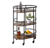 HONEY CAN DO 3-Tier Rolling Bar Cart CRT-09862 Walnut, 75 lbs