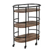 HONEY CAN DO 3-Tier Rolling Bar Cart CRT-09862 Walnut, 75 lbs
