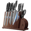 Piklohas 14 Pieces Kitchen Knife Set Magnetic Block Razor Sharp - Black/Cloud