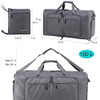 Woogwin Travel Duffel Bag Large Foldable Waterproof Overnight Bag 100L- Gray New