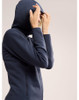 ARC'TERYX WOMEN'S KYANITE HOODED FLEECE JACKET - SIZE: XS - BLACK SAPPHIRE New