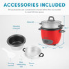 AROMA 6-CUP POT-STYLE RICE COOKER ARC-743-1NGR - RED