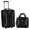 ROCKLAND FASHION SOFTSIDE UPRIGHT LUGGAGE SET 2 PIECE SET (14/19) - BLACK/GRAY New
