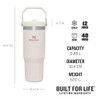 STANLEY THE ICE FLOW FLIP STRAW 0.89 LITER THERMOS BOTTLE - QUARTZ ROSE