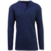 BLUE ICE GALAXY BY HARVIC MEN'S LONG SLEEVE THERMAL HENLEY TEE - SIZE: M - NAVY New