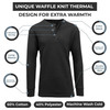 BLUE ICE GALAXY BY HARVIC MEN'S LONG SLEEVE THERMAL HENLEY TEE - SIZE: M - BLACK New