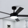 VACZON 48-INCHES INDOOR DOWN ROD MOUNT STANDARD CEILING FAN LIGHT - MATTE BLACK