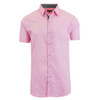 GALAXY BY HARVIC MENS SLIM FIT SHORT SLEEVE BUTTON UP SHIRT - SIZE: MEN S - PINK New