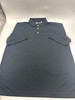 CUBAVERA SOLID TEXTURED POLO - SIZE: MEN L - JET BLACK New