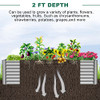 FRIZIONE 8x4x2ft Galvanized Metal Raised Garden Bed for Vegetables - SILVER