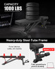 YOUTEN 1000 LB WEIGHT BENCH HEAVY CAPACITY 9-4-4 ALMOST 90° US-009 - BLACK