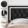HOMFA QUEEN SIZE BED FRAME WITH ADJUSTABLE HEADBOARD - BLACK