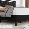 HOMFA QUEEN SIZE BED FRAME WITH ADJUSTABLE HEADBOARD - BLACK