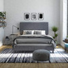 DHP JANFORD BED WITH CHIC UPHOLSTERED HEADBOARD, QUEEN - GRAY LINEN