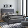 DHP JANFORD BED WITH CHIC UPHOLSTERED HEADBOARD, QUEEN - GRAY LINEN