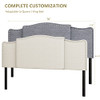 KOTPOP Maidenhead Upholstered Arched Headboard Queen/King Bed - Beige Wing