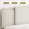 KOTPOP Maidenhead Upholstered Arched Headboard Queen/King Bed - Beige Wing