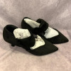 COUTGO WOMENS LOW KITTEN HEEL - SIZE: WOMEN 7 - BLACK/BLACK