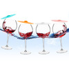 ZMARKRAFT FLOATING WINE GLASSES POOL CUP LIDS SET OF 4 SHATTERPROOF - CLEAR