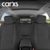 BDK CARXS BLACK LEATHER CAR SEAT COVERS FULL SET, 9-PIECE FAUX - BLACK