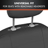 BDK CARXS BLACK LEATHER CAR SEAT COVERS FULL SET, 9-PIECE FAUX - BLACK