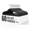 YSSOA VELVET HANGERS 60 PACK NON-SLIP SHOULDER NOTCHES, 360° HKHANGVELVET30BLK