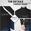 GALAXY BY HARVIC MEN'S LONG SLEEVE TURTLE NECK T-SHIRT - SIZE: MEN L - BLACK New