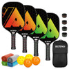 Bltend Pickleball Paddles USAPA Approved Fiberglass Paddle Set of 4 - Multicolor