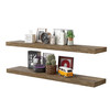 BAMEOS FLOATING SHELVES WALL MOUNTED WOODEN SHELVES SET OF 2 - BOATHOUSE OAK
