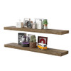 BAMEOS FLOATING SHELVES WALL MOUNTED WOODEN SHELVES SET OF 2 - BOATHOUSE OAK