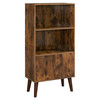 VASAGLE 2-Tier Retro Bookshelf with Doors Storage Cabinet Books ULBC09BX - Brown