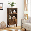 VASAGLE 2-Tier Retro Bookshelf with Doors Storage Cabinet Books ULBC09BX - Brown