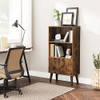 VASAGLE 2-Tier Retro Bookshelf with Doors Storage Cabinet Books ULBC09BX - Brown