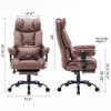 EFOMAO Fabric Office Chair, Big and Tall Chair 400 lb Weight Capacity - Brown