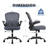 WINRISE OFFICE CHAIR DESK CHAIR ERGONOMIC MESH COMPUTER CHAIR - DARK GRAY