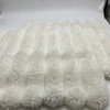 NEELVIN FAUX FUR COZY SOFT STRIPED THROW PILLOWS COVERS 18X18 2PCs FLUFFY WHITE